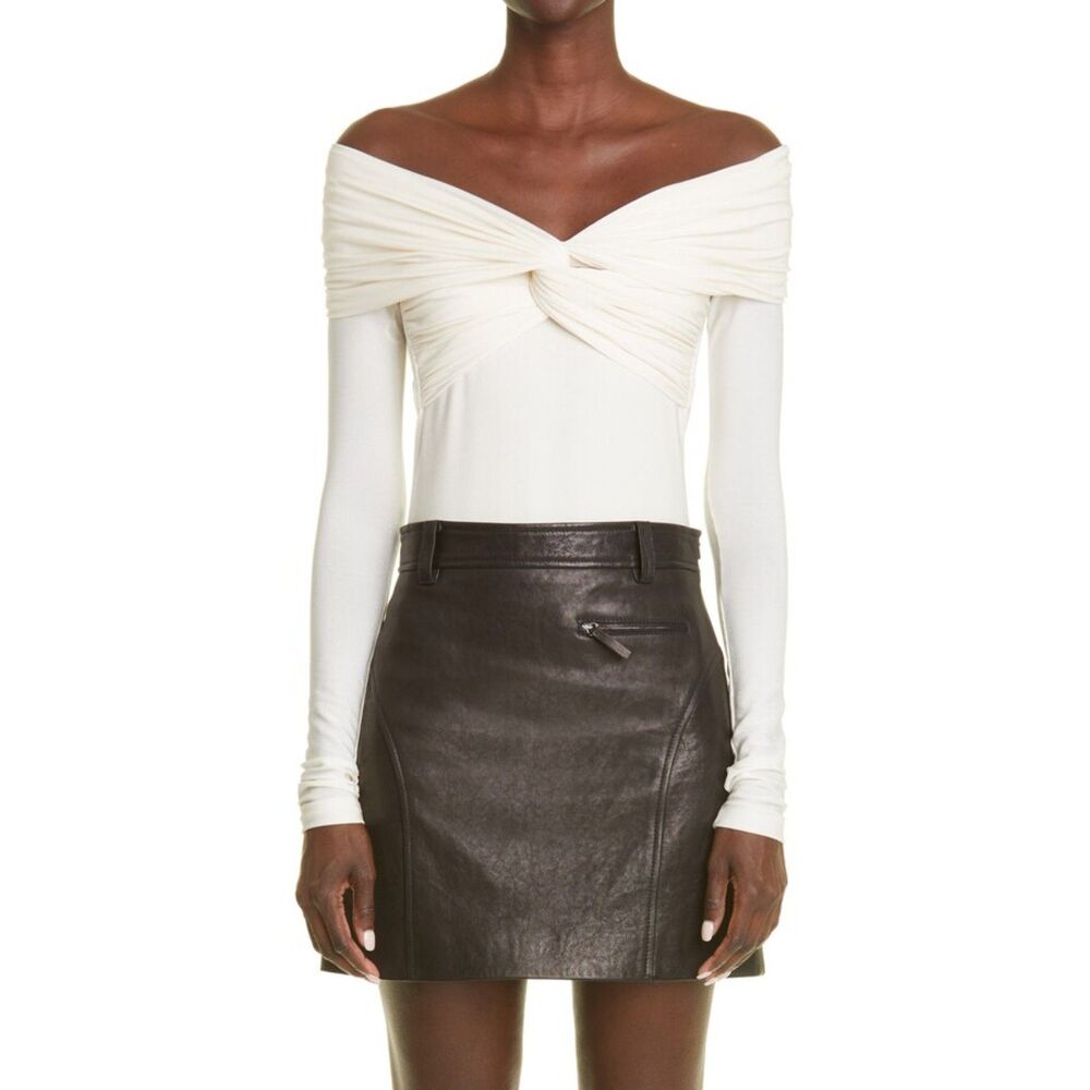 Khaite Twist Front Off The Shoulder Cut Out Bodysuit Large